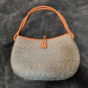 Cole Haan Blue Rattan Handbag